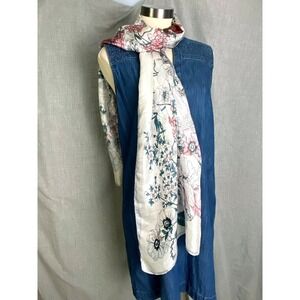 Vince Camuto Ivory Floral Print Lightweight Scarf NWT
